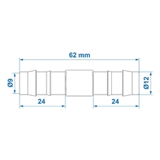 ProPlus Suora vesiletkuliitin, 12mm. 2 kpl.