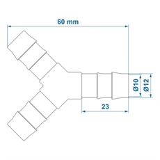 ProPlus Y-liitin vesiletkulle, 12mm. 2 kpl.