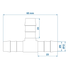 ProPlus T-liitin vesiletkulle, 12mm. 2 kpl.