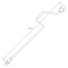 ProPlus Käsikampi, 740 mm, 19 mm:n yleisnivelellä varustettuna