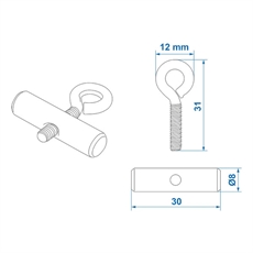 ProPlus Telttakiskojen pysäytyslohko, 8 - 10 mm. 2 kpl:n sarja