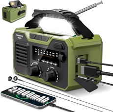 NEEMOSI HÄTÄRADIO Tehokas Powerbank 27.000mAh, Bluetooth ja Käsikampi