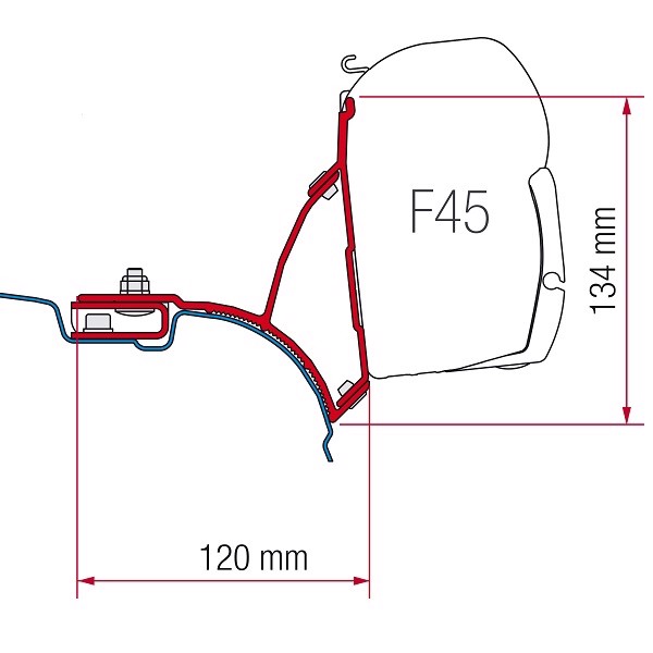 F45-kiinnike VW T5 Multivan - Transporter -malliin