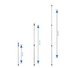 PROPLUS Telttakepit Teleskooppinen 93 - 230 cm. 2 kpl.