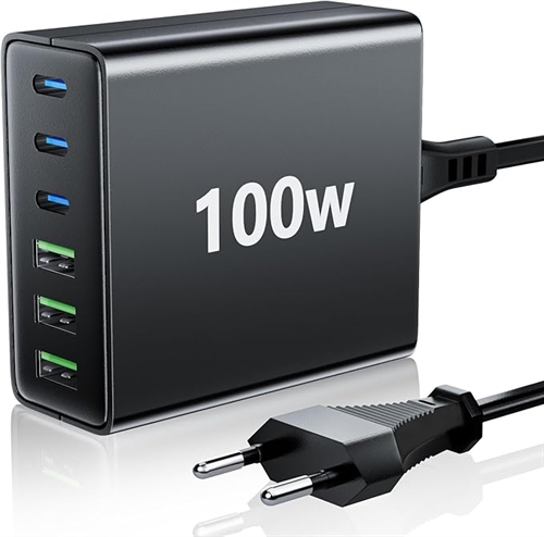 USB-laturi 100W, jossa on 6 porttia